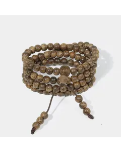 Natural Agarwood Bracelet for Spiritual Gift Buyers – Handcrafted Calming Energy for Meditation, Protection – Brown Agarwood – Main View
