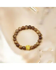 Natural Agarwood Bracelet for Spiritual Souls – Handcrafted Calming Energy for Daily Wear, Meditation – Brown Agarwood – Main View