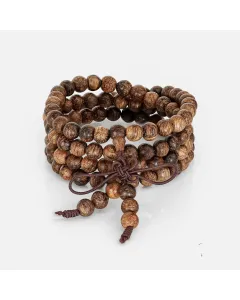 Natural Agarwood Calming Bracelet – Handcrafted Gift of Grounding Energy for Meditation, Daily Wear – Brown Agarwood – Main View