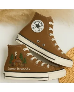 Nature-inspired Sneakers for Nature Enthusiasts, Outdoor Adventurers – Unique Design for Hiking, Travel - Custom Embroidered - Main View