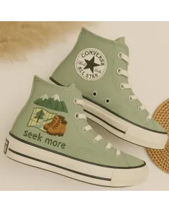 Nature-inspired Sneakers for Outdoor Enthusiasts, Hikers, and Nature Lovers – Unique Design for Adventure, Exploration - Custom Embroidered - Main View