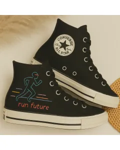 Neon Design Sneakers for Trendsetters and Fashionistas – Stand Out in Street Style, Parties - Custom Embroidered - Main View