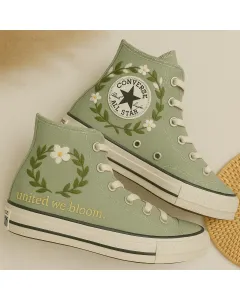 Olive Sneakers for Women – Comfortable and Trendy Footwear for Casual Outings, Daily Wear – Perfect Gift for Ladies - Custom Embroidered - Main View