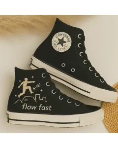 Parkour-inspired Custom Sneakers for Athletes, Artists, and Urban Explorers – Unique Design for Sports, Street Style - Custom Embroidered - Main View