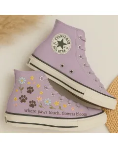Pawprintsdog Lover Sneakers for Pet Owners, Animal Rescue Volunteers – Comfortable and Stylish Footwear for Casual Walks, Pet Adoption Events - Custom Embroidered - Main View