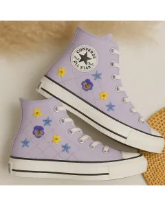 Petal Design Sneakers for Women – Comfortable and Trendy Footwear for Casual Outings, Daily Wear Perfect Gift for Fashionistas - Custom Embroidered - Main View