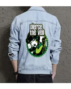 Pierce the Veil Jean Jacket for Men – Gift for Music Fans – Christmas Gift - Light Blue - Main View