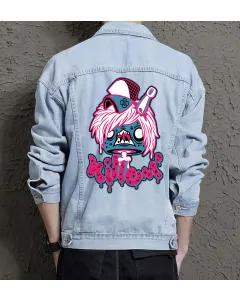 Pool Jean Jacket for Men – Gift for Skater Guys – Holiday Gift - Light Blue - Main View