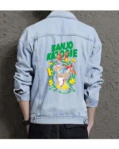 Retro Banjo Kazooie Denim Jacket for Men – Gift for Video Game Fans – Christmas Gift - Light Blue - Main View