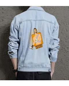 Retro Hano Denim Jacket for Men - Gift for Vintage Enthusiasts - Father's Day - Light Blue - Main View