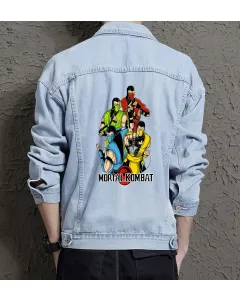 Rg38 Men's Denim Jacket - Stylish Gift for Him - Casual Fashion for Christmas - Birthday Present - Light Blue - Main View