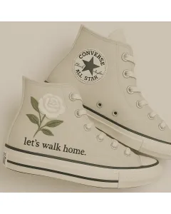 Rose-printed Sneakers for Women – Comfort for Casual Walks, Festivals – Perfect Gift for Flower Lovers - Custom Embroidered - Main View