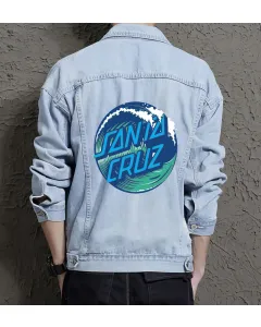 Santa Cruz Hoodie for Men - Gift for Skateboarders - Christmas Present - Light Blue - Main View