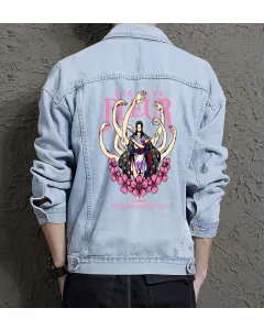Sasuke Jean Jacket for Men – Gift for Anime Fans – Birthday Present - Light Blue - Main View