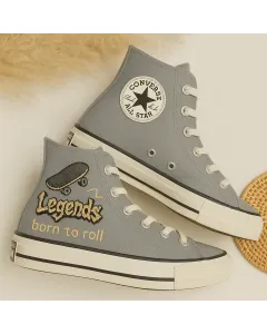 Skateboard Design Sneakers for Skaters, Street Style Enthusiasts – Stylish and Functional for Urban Wear, Skateboarding - Custom Embroidered - Main View
