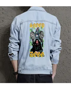 Snoop Dogg Jean Jacket for Men – Gift for Hip-hop Fans – Christmas Gift - Light Blue - Main View