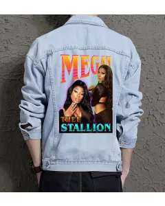 Stallion Jean Jacket for Men – Gift for Streetwear Fans – Birthday Present - Light Blue - Main View