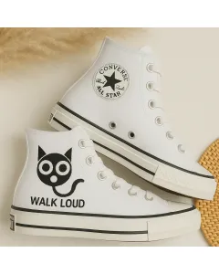 Stylish Sneakers for Women and Pet Lovers – Comfort and Style for Casual Walks, Pet Adoption Events Perfect Gift for Cat Lovers - Custom Embroidered - Main View