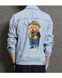 Teddingfishing Jean Jacket for Men – Gift for Teen Boys – Birthday Present - Light Blue - Main View