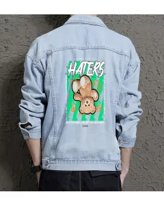 Teddy Bear Jean Jacket for Men – Gift for Teen Boys – Christmas Gift - Light Blue - Main View