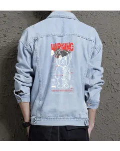 Teddy Bear Jean Jacket for Men – Gift for Teen Boys – Christmas Gift - Light Blue - Main View
