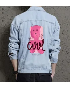 Teddy Bear Jean Jacket for Men – Gift for Teen Boys – Christmas Gift - Light Blue - Main View