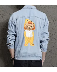 Teddy Duckset Jean Jacket for Men – Gift for Streetwear Fans – Christmas Gift - Light Blue - Main View