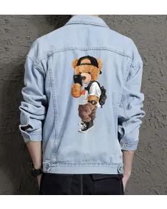 Teddy Inschool Jean Jacket for Men – Gift for Teen Boys – Back-to-school Gift - Light Blue - Main View