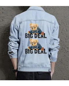 Teddy Jean Jacket for Men – Gift for Teen Boys – Christmas Gift - Light Blue - Main View