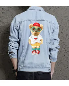 Teddy Lemon Jean Jacket for Men – Gift for Streetwear Fans – Christmas Gift - Light Blue - Main View