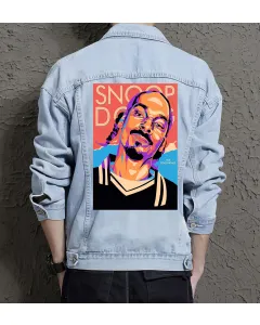 the Dogg Father Jean Jacket for Men – Gift for Hip Hop Fans – Birthday Present - Light Blue - Main View
