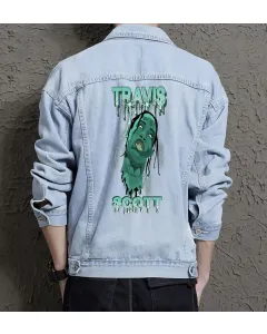 Travis Jean Jacket for Men – Gift for Urban Trendsetters – Birthday Present - Light Blue - Main View