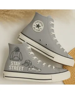 Trendy Streetwear Sneakers for Fashionistas, Trendsetters, Street Style Enthusiasts – Stylish Comfort for Everyday Wear, Casual Outings - Custom Embroidered - Main View