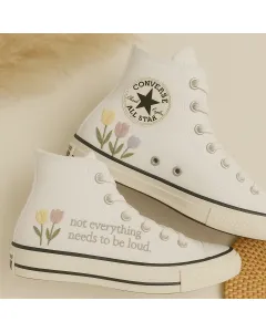 Tulip Print Sneakers for Women – Comfortable and Chic Footwear for Casual Walks, Outings, and Everyday Wear - Custom Embroidered - Main View
