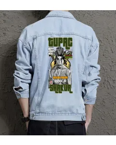 Tupa Jean Jacket for Men – Gift for Skateboarders – Christmas Gift - Light Blue - Main View