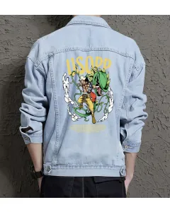 Usopp Jean Jacket for Men – Gift for Anime Fans – Birthday Present - Light Blue - Main View