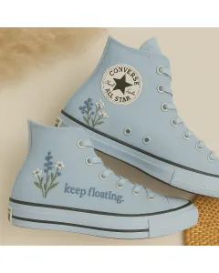 Wildflower Print Sneakers for Women – Floral Shoes for Nature Lovers, Beach Walks – Perfect Gift for Her - Custom Embroidered - Main View