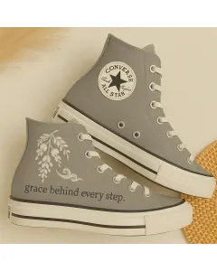 Wisteria Sneakers for Women – and Comfortable Footwear for Casual Walks, Festivals – Perfect Gift for Shoe Lovers - Custom Embroidered - Main View
