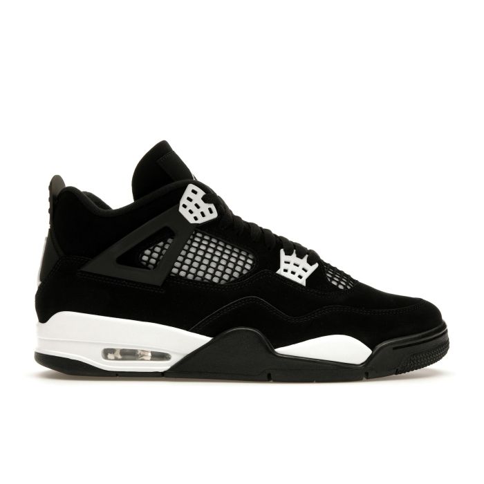 Air Jordan 4 Retro White Thunder  – Sleek Monochrome Classic - Men's Shoes
