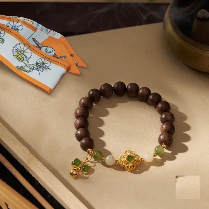 Handcrafted Natural Agarwood Bracelet for Spiritual Gift Buyers – Grounding Energy for Daily Wear, Meditation