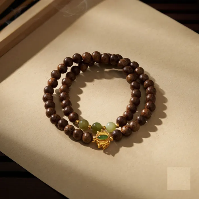 Handcrafted Natural Agarwood Bracelet - Grounding Energy for Daily Wear, Spiritual Gifts