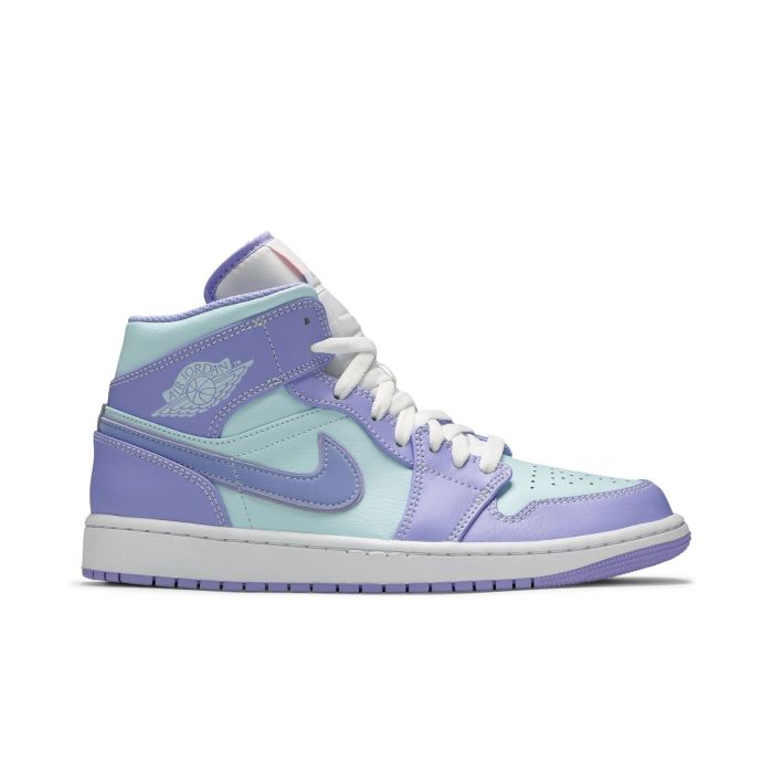 Jordan 1 Mid Purple Aqua 554724-500 | Purple Aqua White Retro Leather Sneaker
