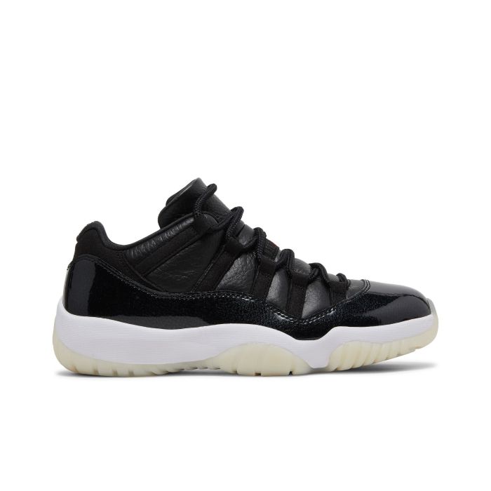 Jordan 11 Retro Low 72-10 AV2187-001 | Black Red Premium Leather Retro Sneakers