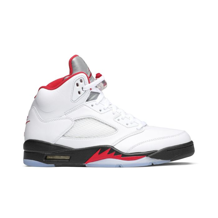 Air Jordan 5 Retro “Fire Red Silver Tongue” White/Black-Metallic Silver/Fire Red | DA1911-102