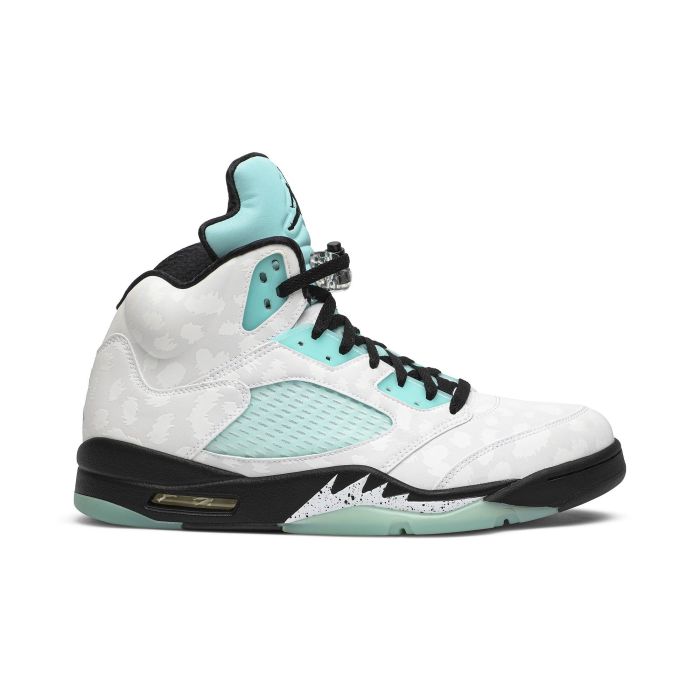 Jordan 5 Retro, Island Green sneakers, CN2932-100, white teal black shoes, retro basketball sneakers, lifestyle kicks, premium leather sneakers