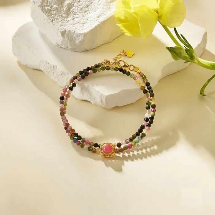 Tourmaline Healing Bracelet for Women – Energy-boosting Crystal Gift for Calm, Protection & Balance