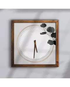 Eucalyptus Square Wall Clock - Modern Accent for Kitchen or Living Room Decor - Chic Timepiece for Young Professionals and Teens