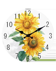 Custom Sunflower wooden wall clock silent quartz decor for garden enthusiasts, country home lovers & nature admirers - ideal kitchens, bedrooms sunny spaces