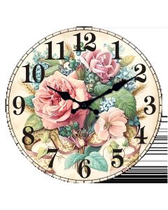 Custom Luxury floral wall clock silent quartz decor for elegant homeowners, interior stylists & flower enthusiasts - stunning in living rooms, bedrooms chic spaces