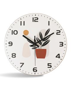 Custom Minimalist potted plant clock silent quartz decor for lovers, urban gardeners & modern homeowners - elegant in living rooms, offices green spaces